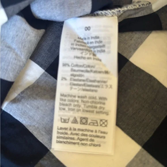 J. Crew Navy and White Gingham Dress with Belt 00 - Picture 7 of 8